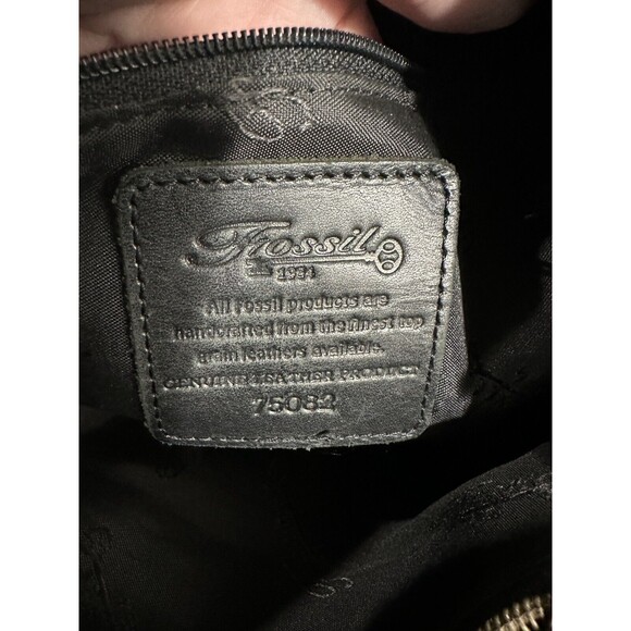 Fossil Purse Women’s Black Leather Pebble Cross-body Shoulder Bag Key Y2K VTG - Picture 9 of 16